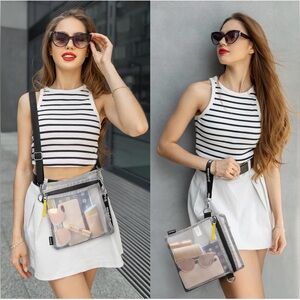 G4FREE Transparent Mesh Lightweight Crossbody/Wristlet Waterproof Event Bag NWT